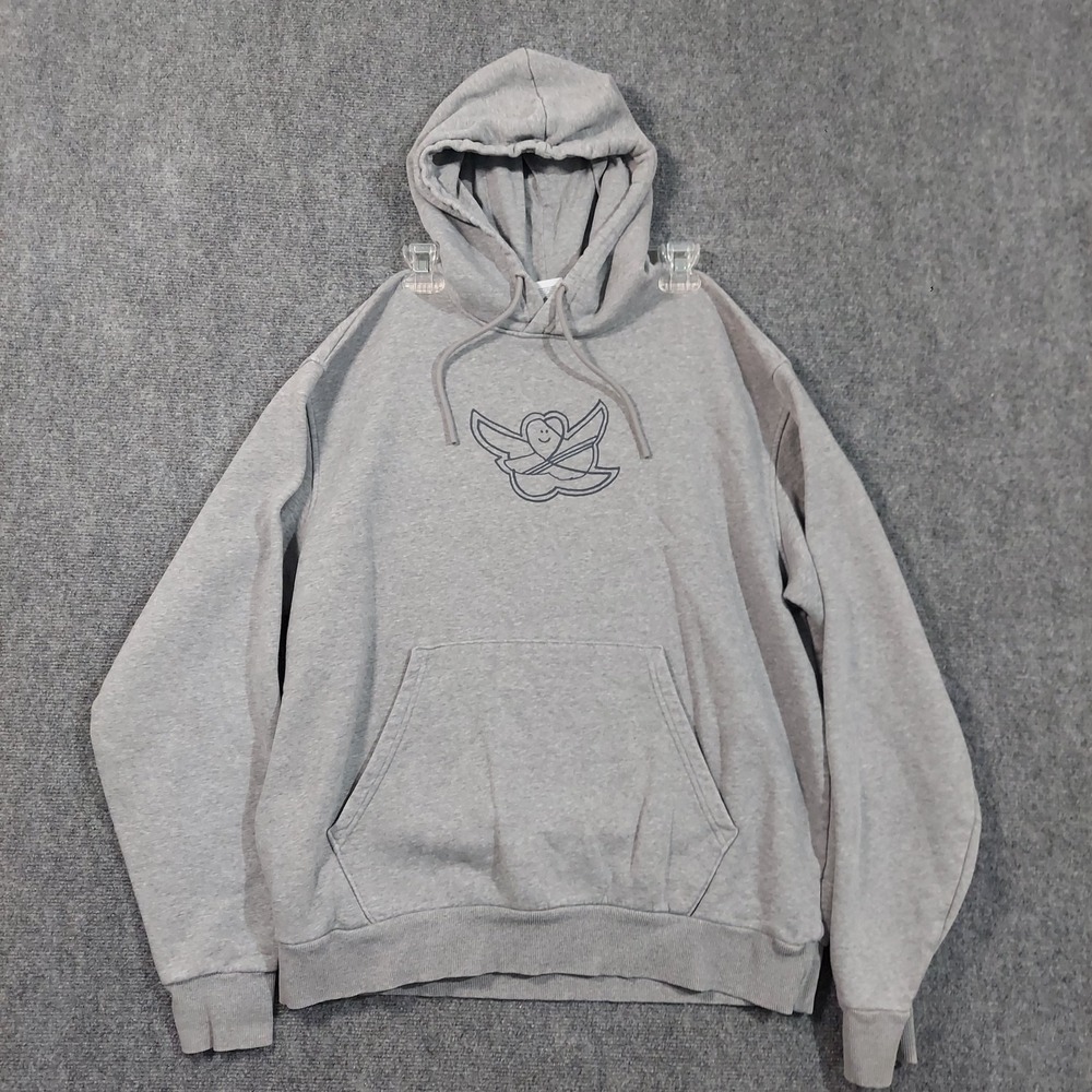 Adidas Hoodie Mens Large Skateboarding Trefoil Angel Graphic Pullover Sweatshirt